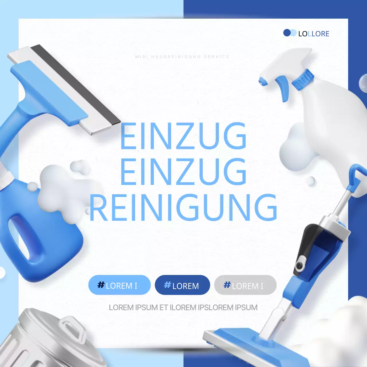 Fördern Sie eine einfache Einzugsreinigung in Hellblau und Blau