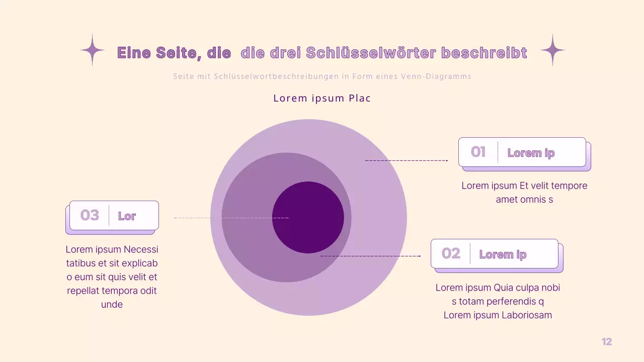 Eine einfache PM-Präsentation in Gelb und Lila