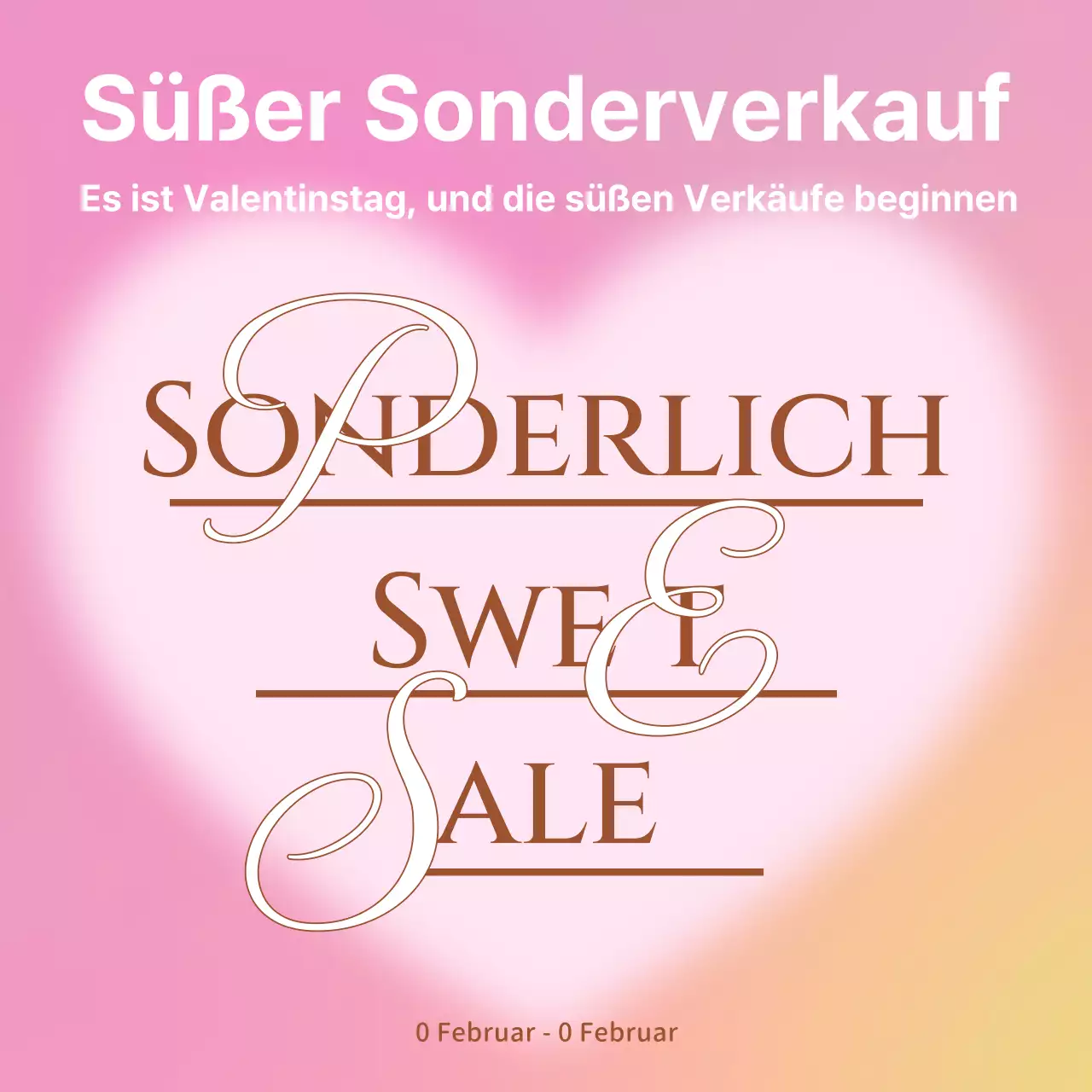 Werben Sie für einen rosafarbenen Verkauf zum Valentinstag