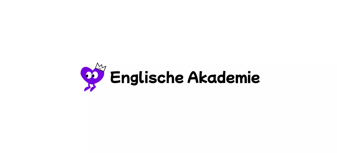 English Academy mit einem niedlichen Konzept mit lila Herzfiguren