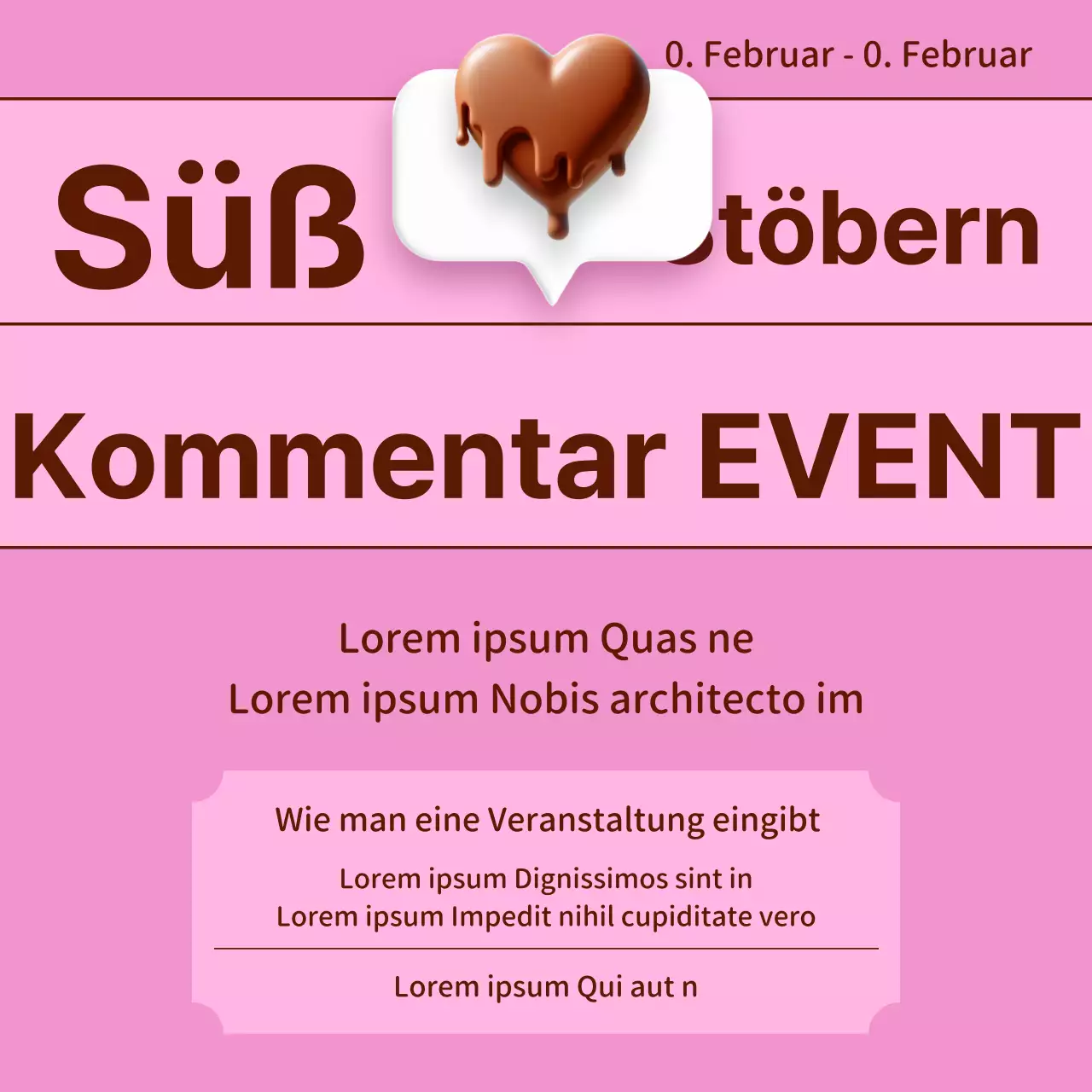 Förderung eines einfachen rosa Social-Media-Kommentar-Events