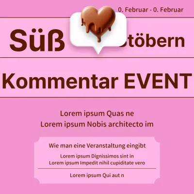 Förderung eines einfachen rosa Social-Media-Kommentar-Events
