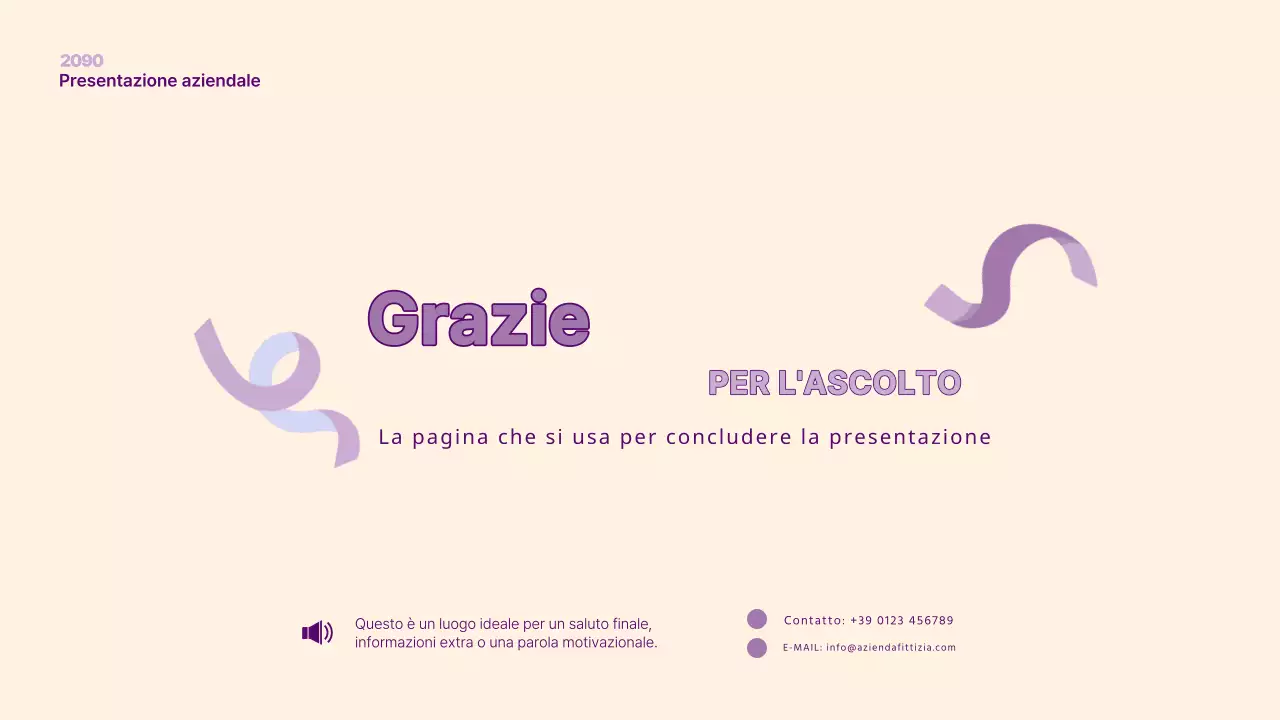 Una semplice presentazione PM in giallo e viola