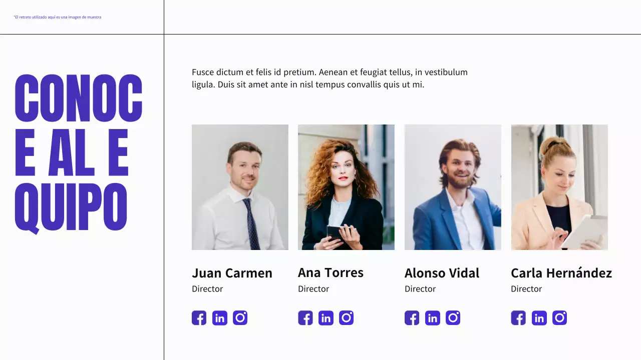 Material de perfil empresarial moderno en azul y neón