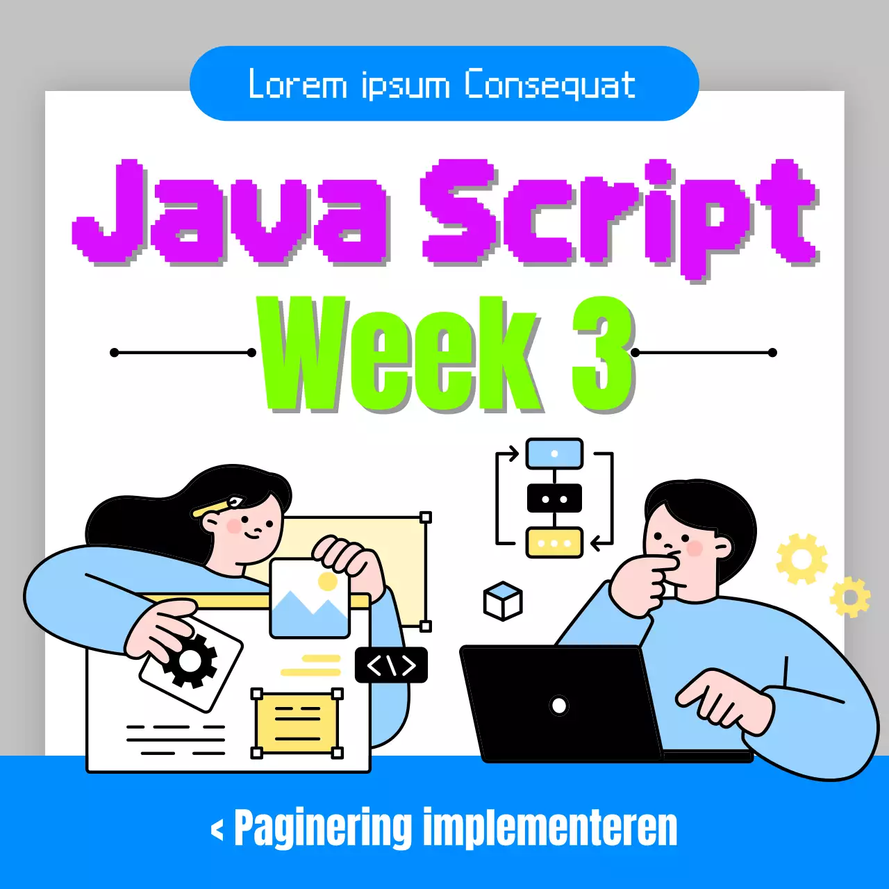 Eenvoudig blauw en geel sjabloon voor een nieuwsbrief