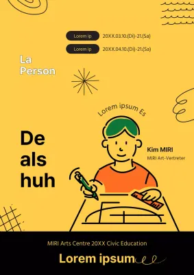 Werbung für die Ausschreibung der Zeichenklasse für gelbe und schwarze Mittellinien