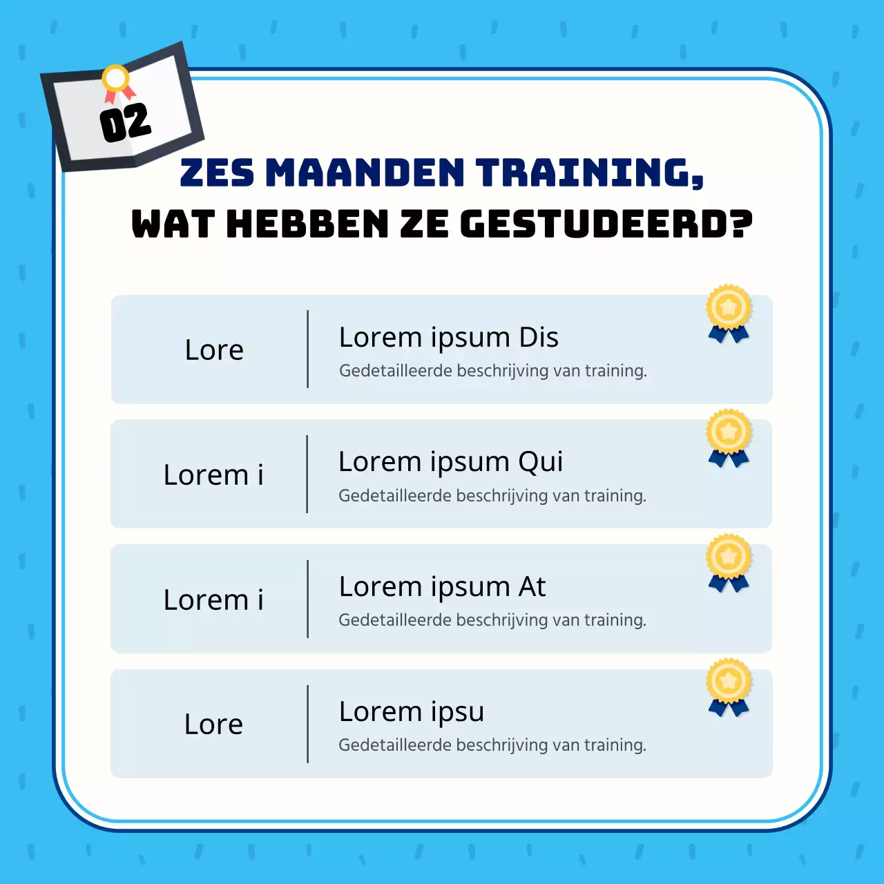 Blauwe en lichtblauwe afwerkpaal in het midden