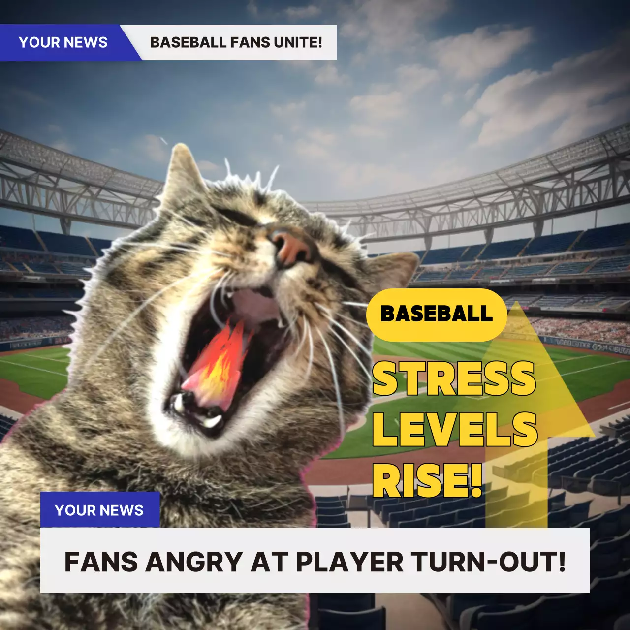 Yellow Bold Baseball News Social Media Post