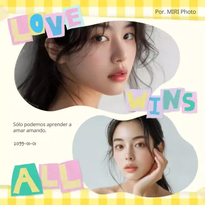 Bonitos blocs de notas con marco de fotos en rosa y amarillo