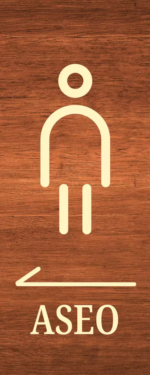 Icono del hombre beige Ubicación del aseo