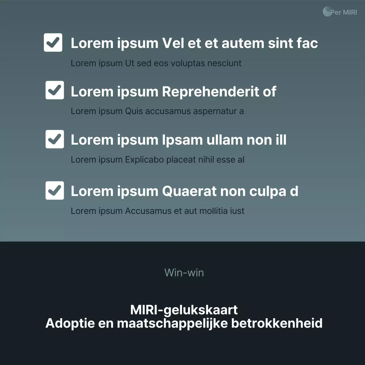 Een eenvoudige campagneadvertentie in marineblauw en wit