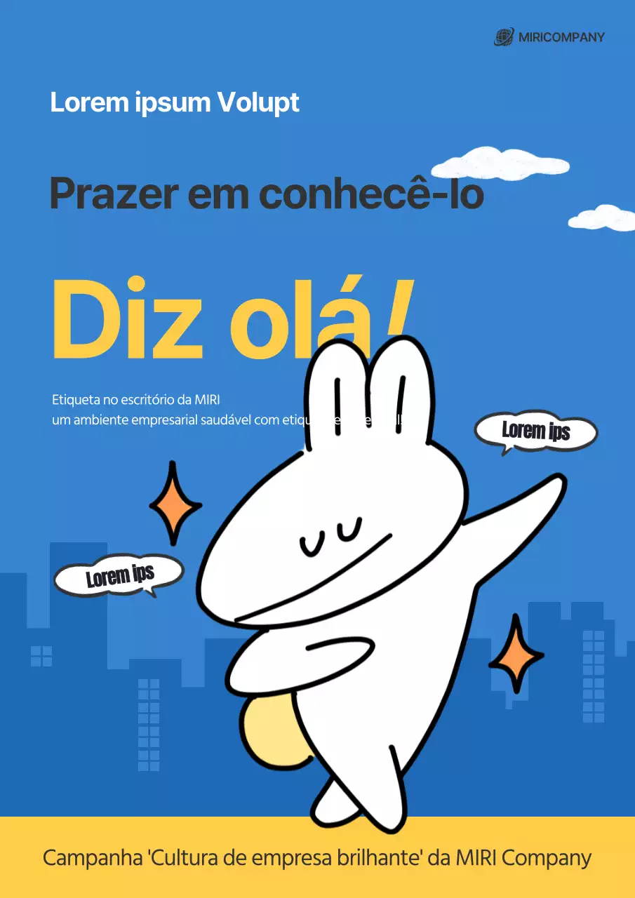 Um guia para a campanha de cultura de empresa azul e amarela