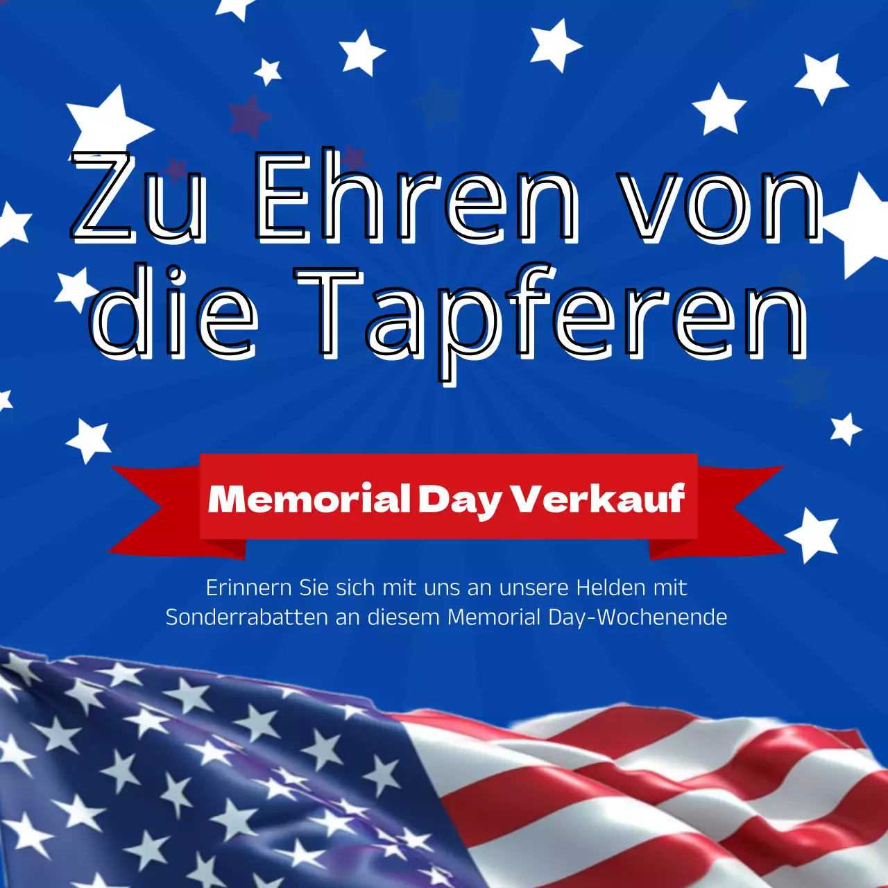 Blau und Rot Charming Memorial Day Sale Anzeige