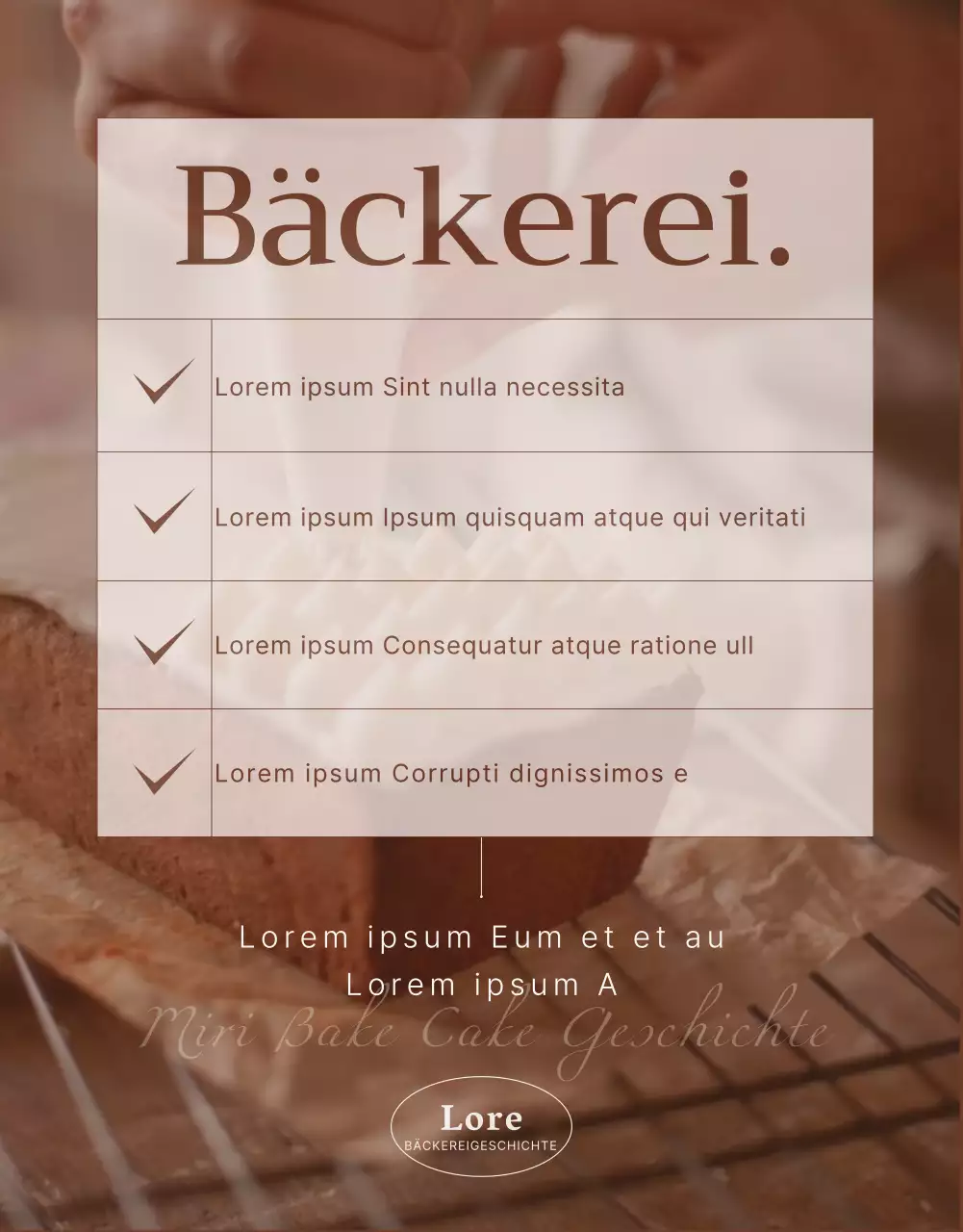 Werbung für eine süße Bäckerei in Rot und Rosa