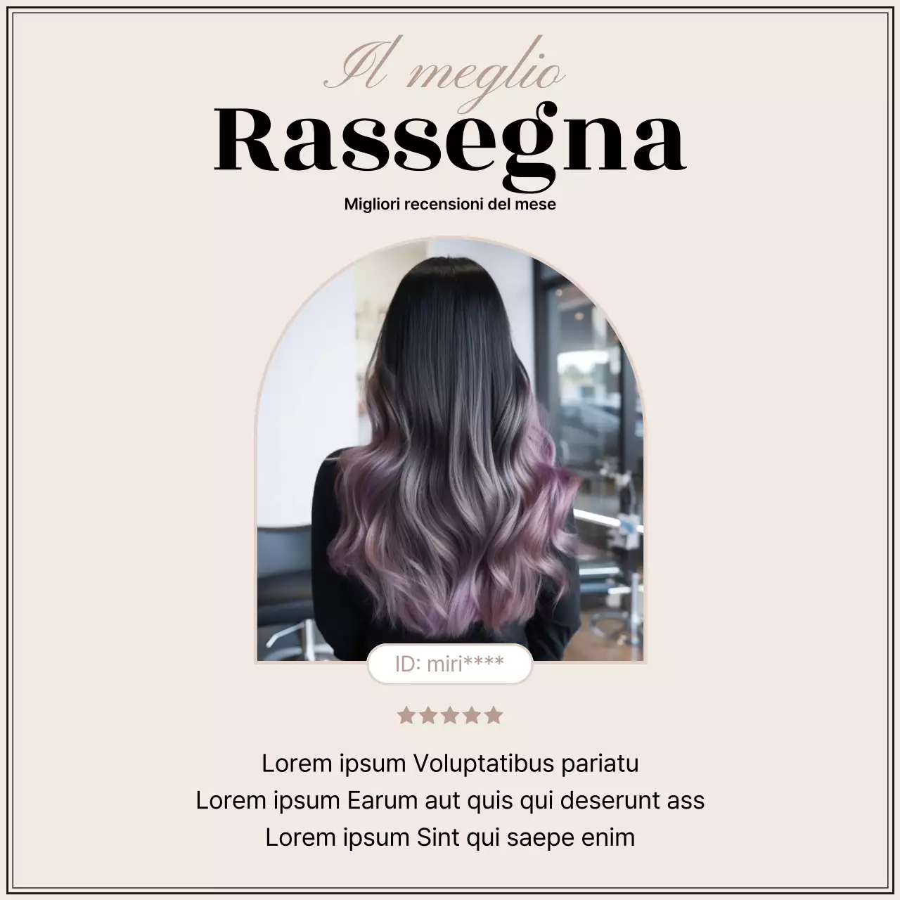 Promuovere le recensioni dei parrucchieri semplici di Ivory