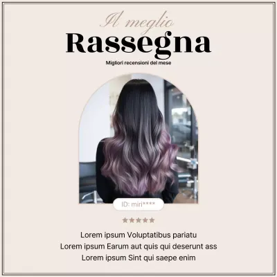 Promuovere le recensioni dei parrucchieri semplici di Ivory