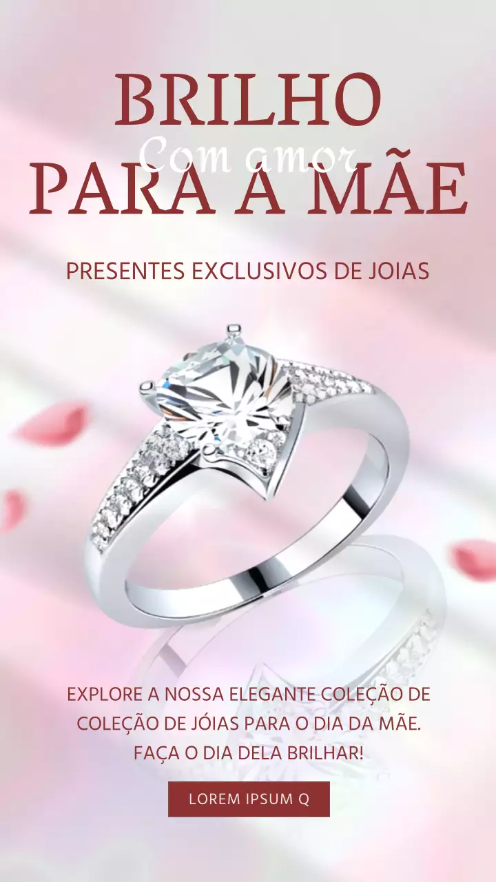 Rosa e vermelho Elegante Dia da Mãe Publicidade de jóias