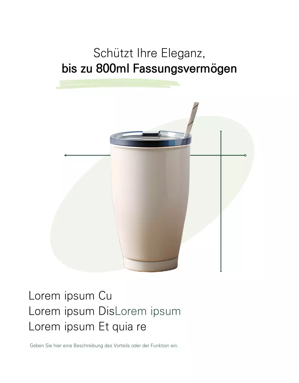 Eine minimalistische Tumblr-Neuankömmlingsanzeige in Weiß und Grün