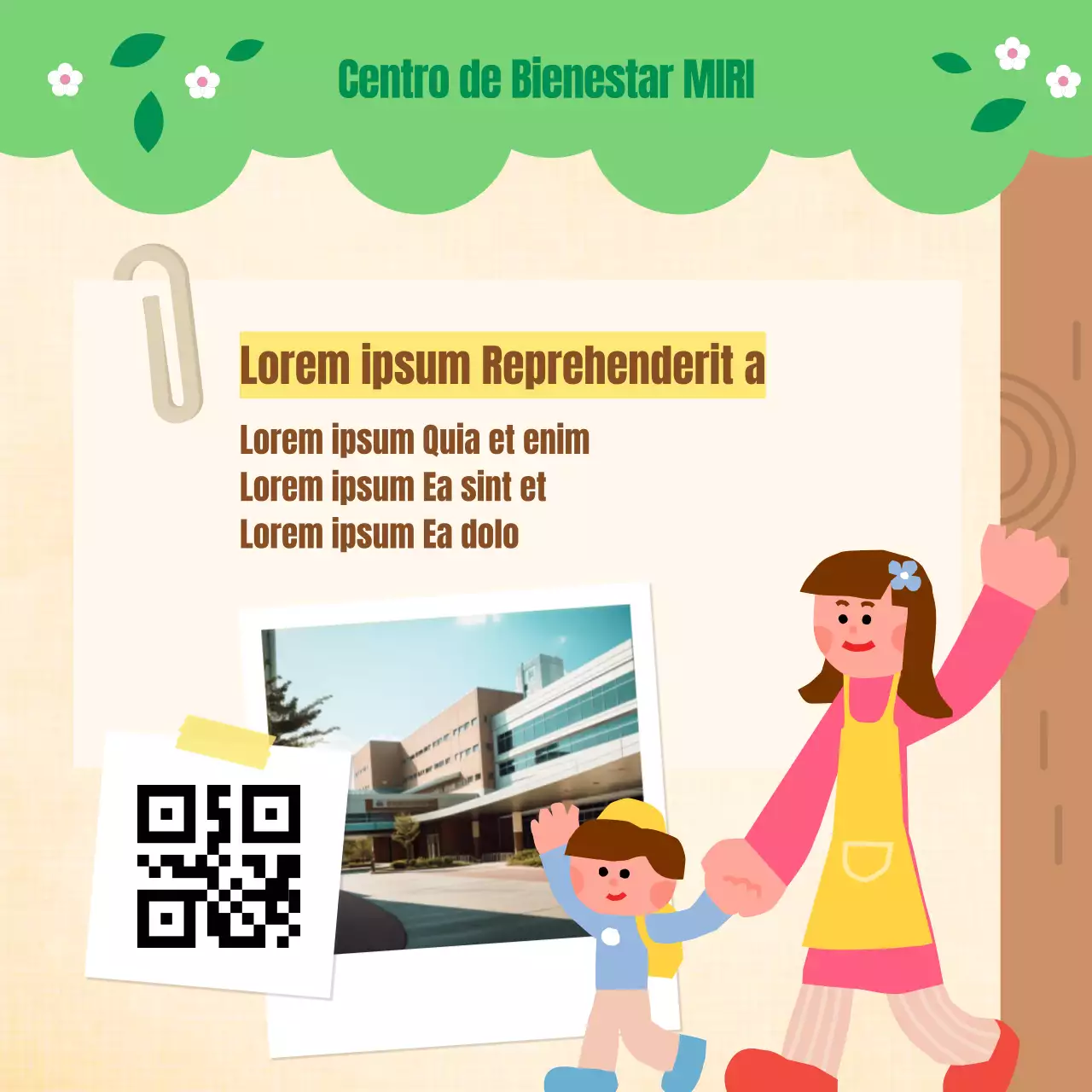 Boletín del sector público minimalista en chartreuse y marrón