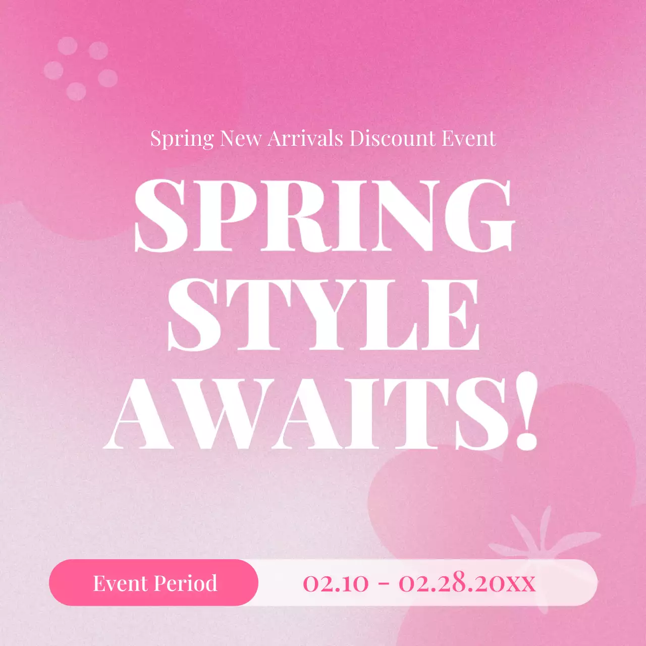 Pink Trendy Spring Promotion Instagram Post