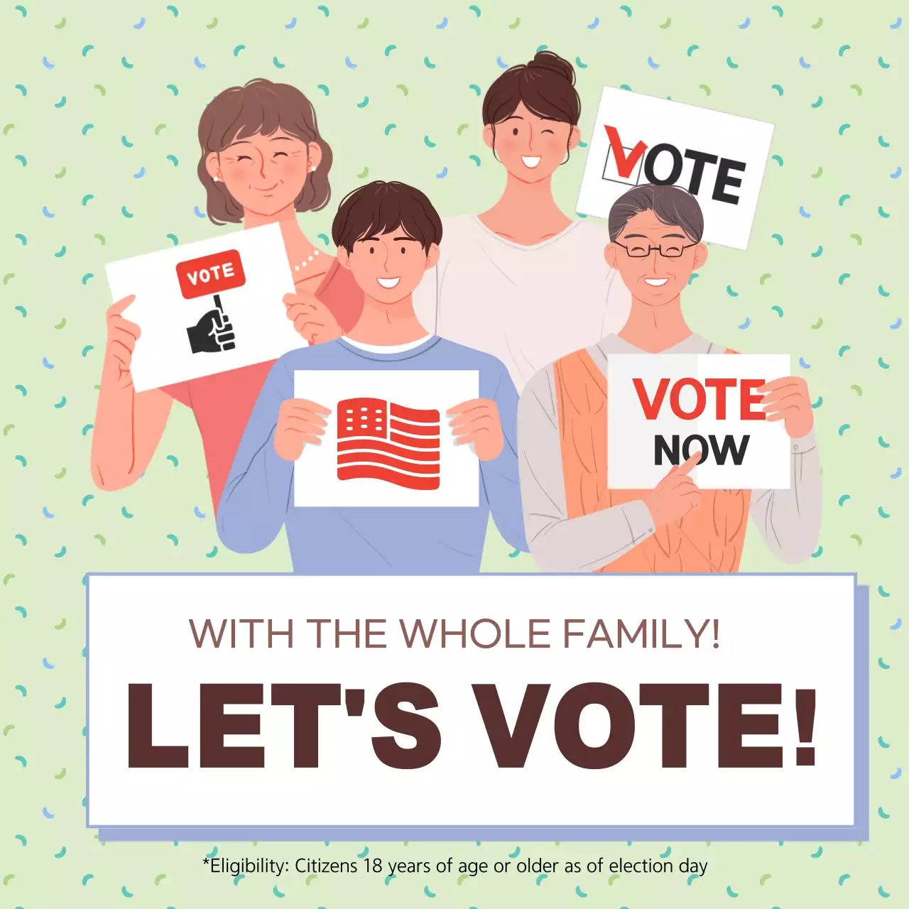 Green Modern Voting Announcement Social Media Post