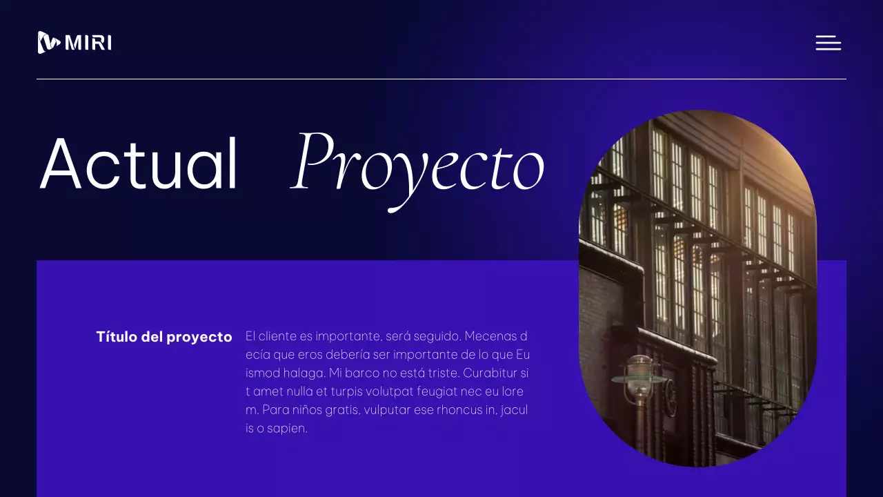 Material de perfil empresarial moderno y profesional en morado y blanco