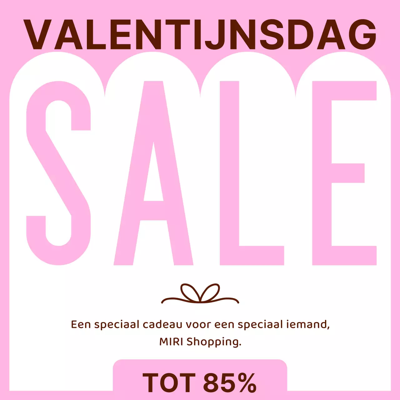 Roze en minimalistische Valentijnsverkoopadvertentie