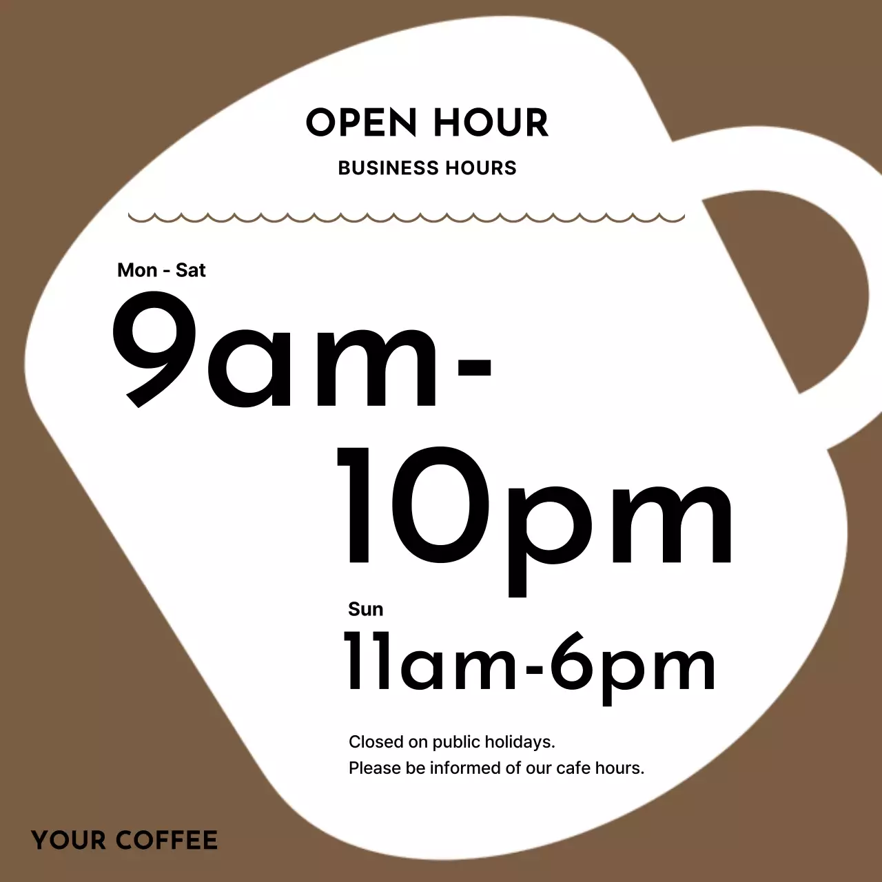 Brown Modern Coffee Announcement Social Media Post