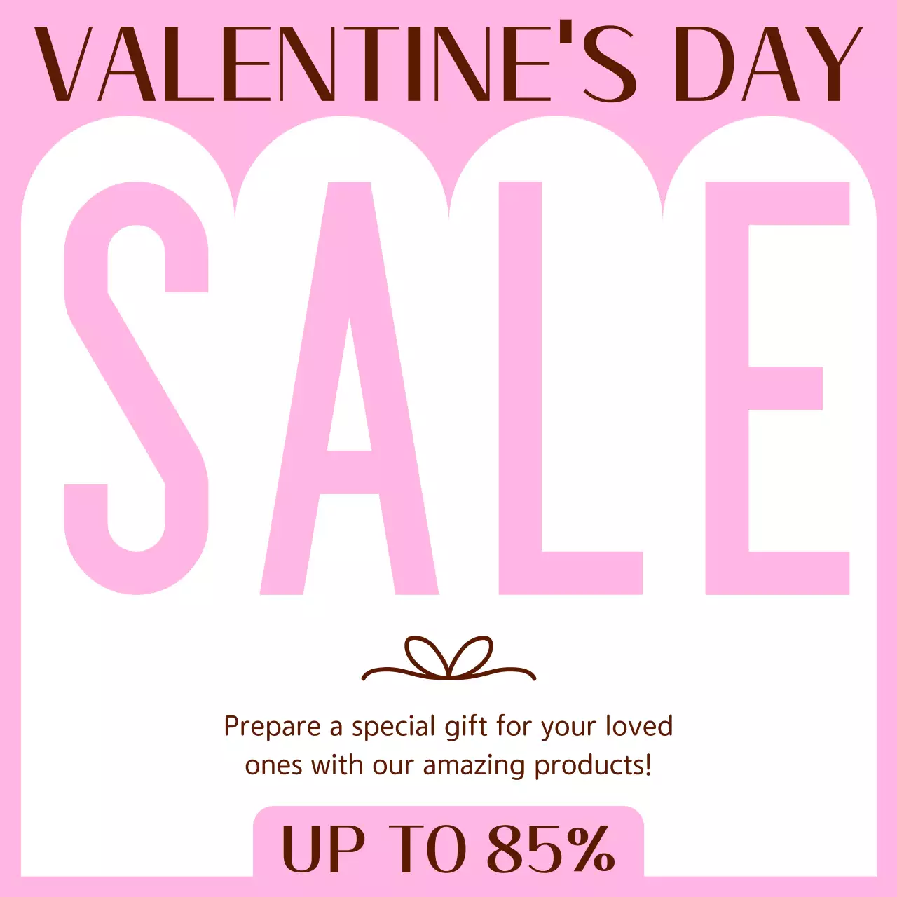 Pink Trendy Valentine's Sale Promotion Social Media Post