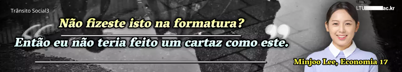 Texto engraçado de formatura num fundo preto e branco