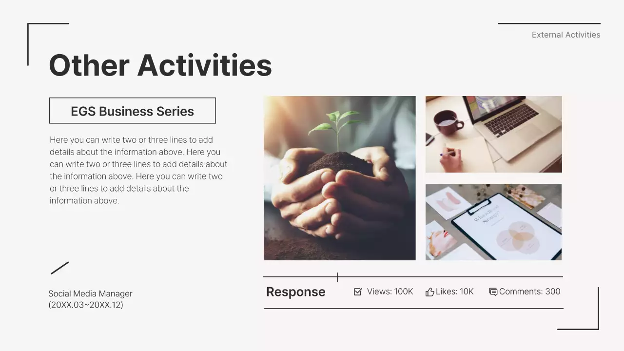 화이트 미니멀 포트폴리오 이력서 프레젠테이션