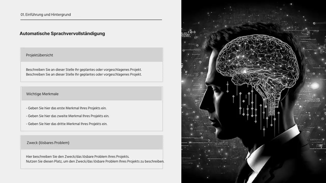 Ein einfacher schwarz-weißer Entwicklungsentwurfsvorschlag