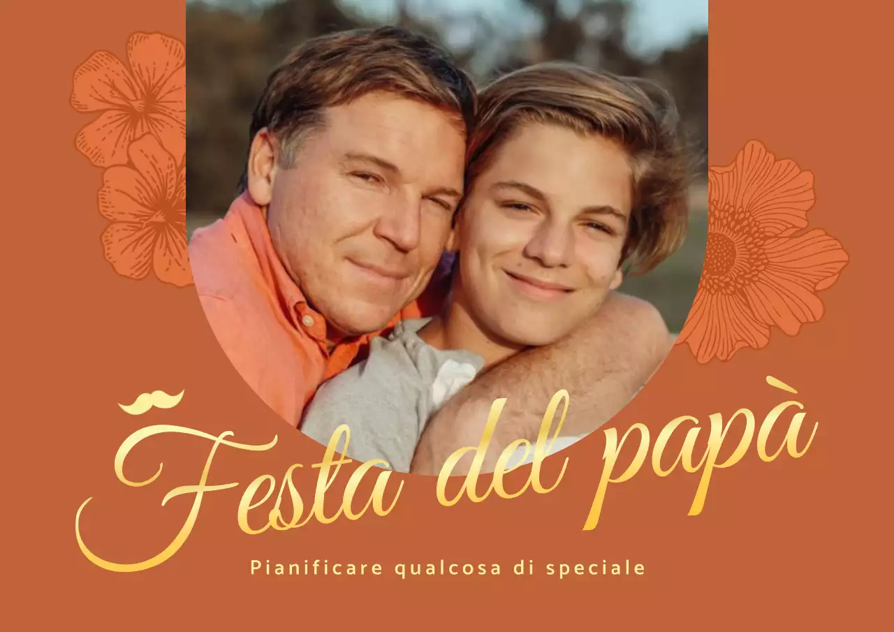Un classico annuncio per la festa del papà in marrone