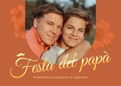 Un classico annuncio per la festa del papà in marrone