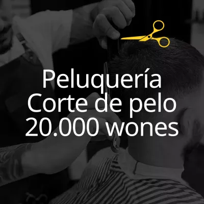 Promover una barbería moderna en blanco y negro