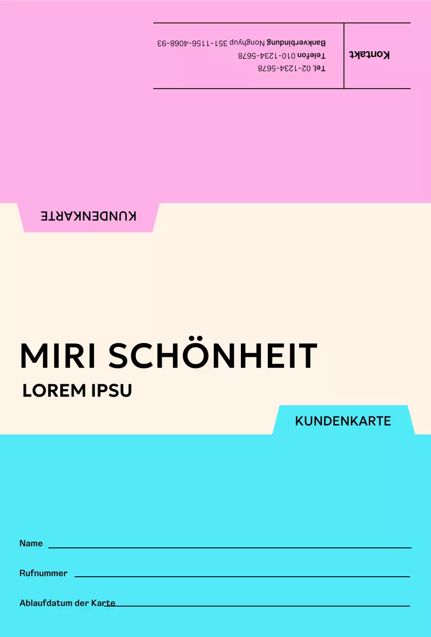 Kundenbetreuungskarten mit einem farbenfrohen Ordnerkonzept