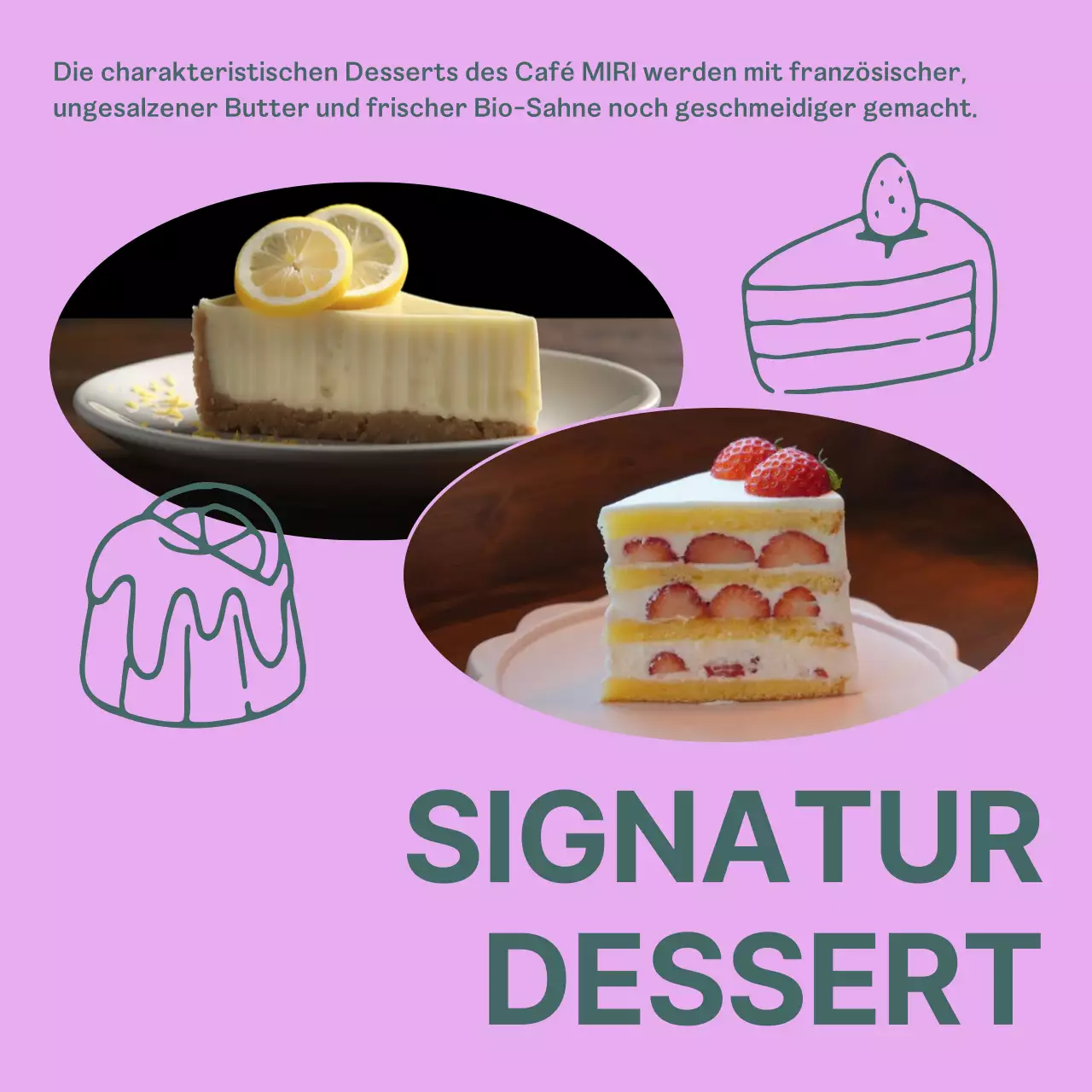 Schlichter Café-Aushang in Gelb und Braun