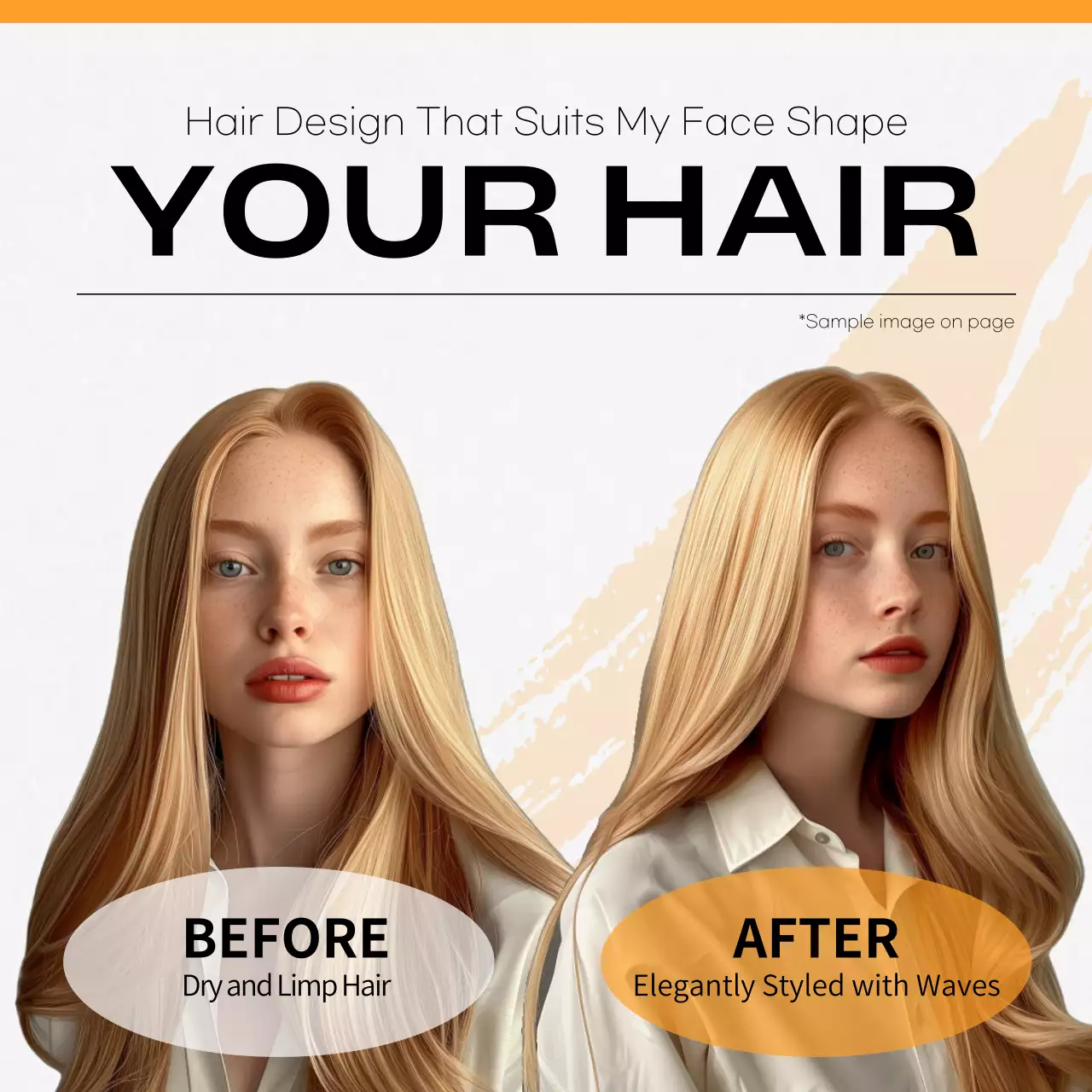 Orange Modern Hair Advertisement Instagram Post