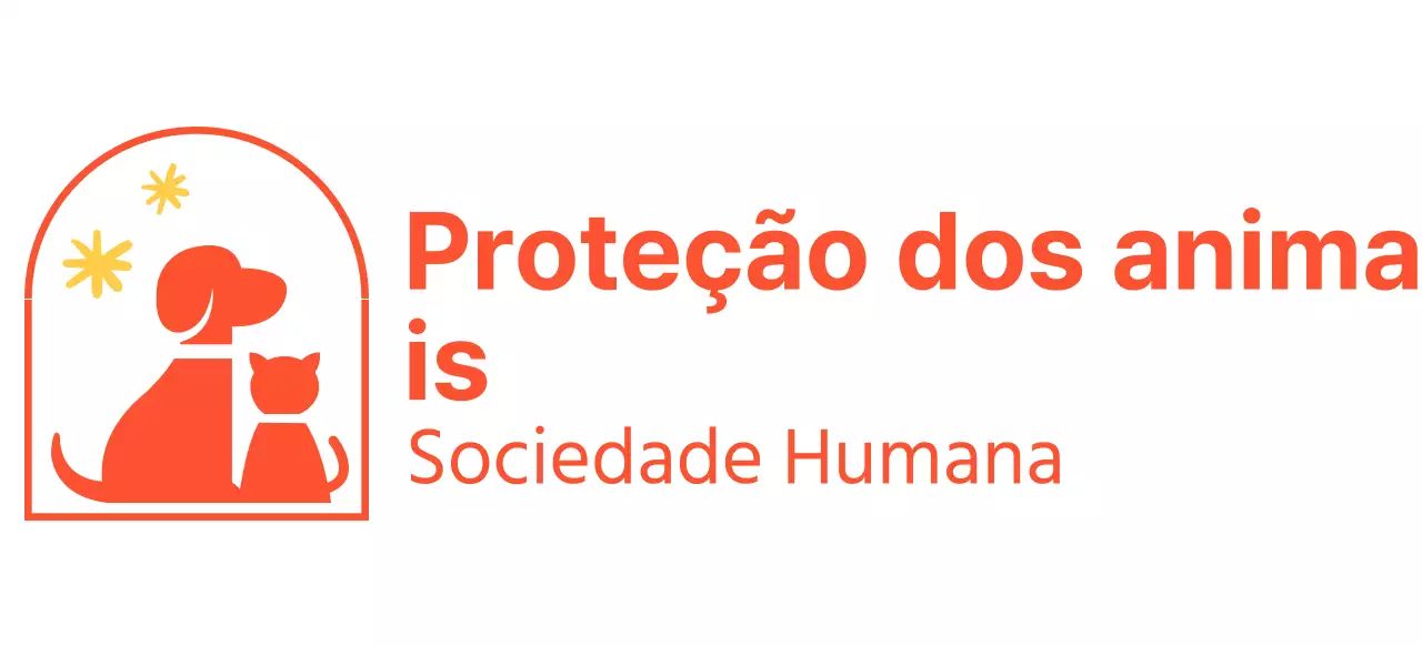 Associação de proteção dos animais com um bonito logótipo ilustrado de um cão e um gato a vermelho.