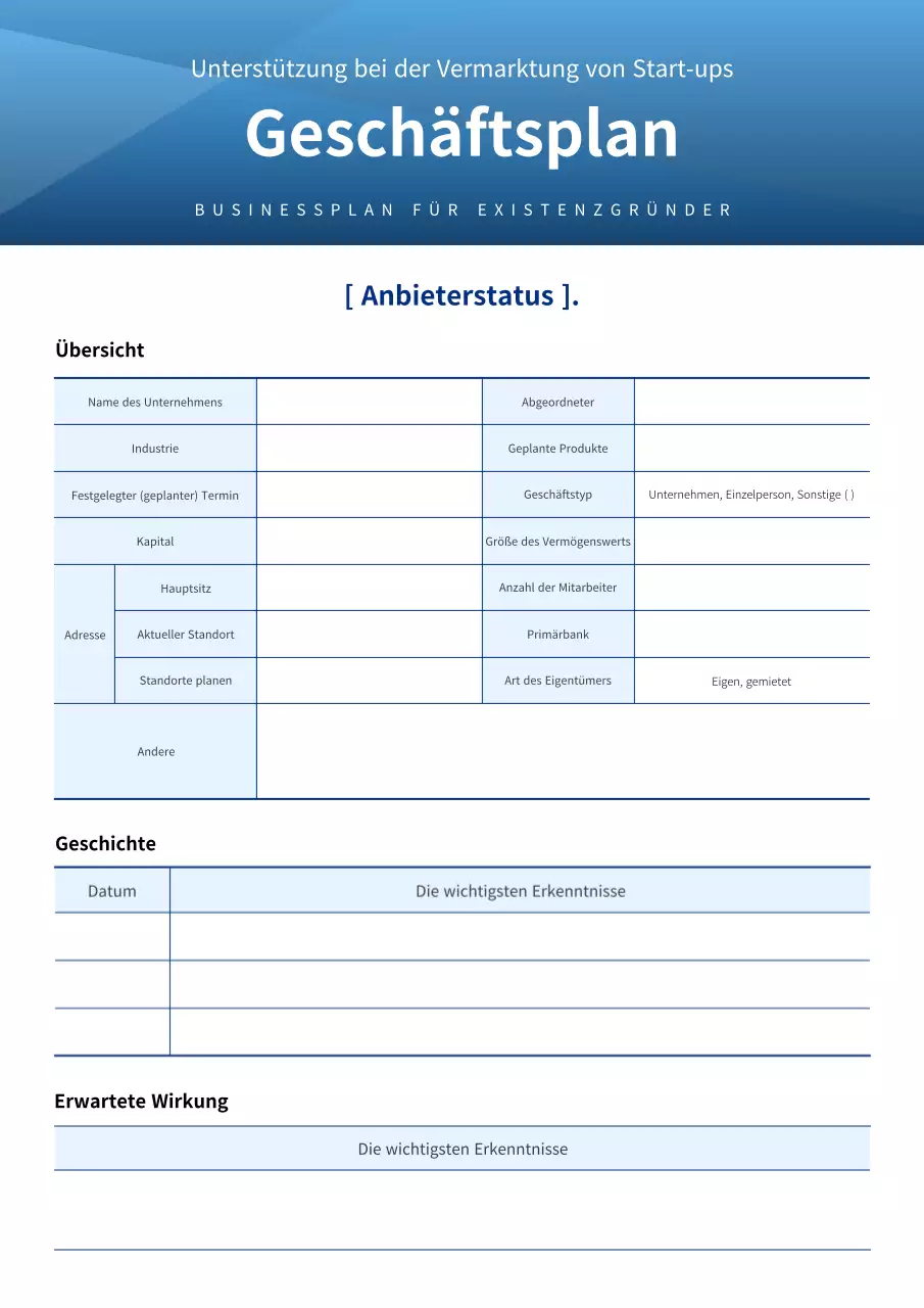 Blue's Simple Business Plan