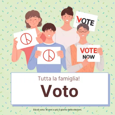 Un simpatico annuncio di incoraggiamento al voto in verde lime