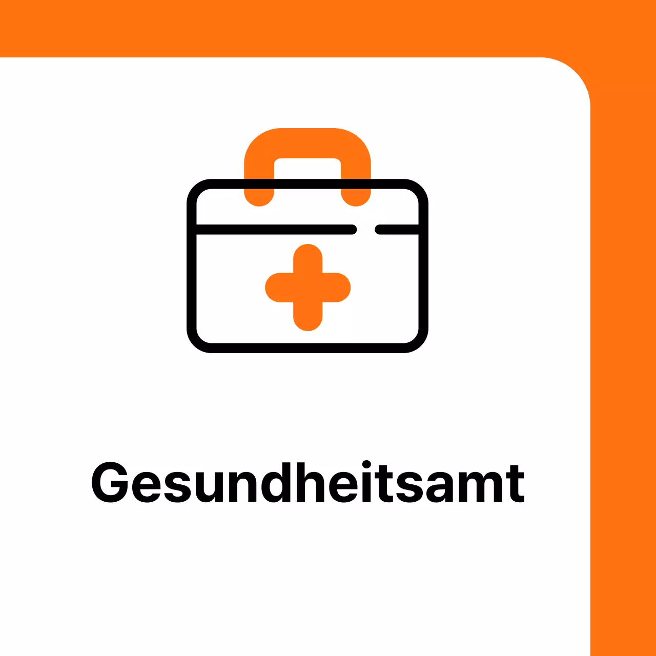 Orangefarbener Erste-Hilfe-Kasten Health Room Guide