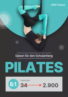 Minimalistische Schulferien-Trainingsanzeige mit schwarzem Hintergrund