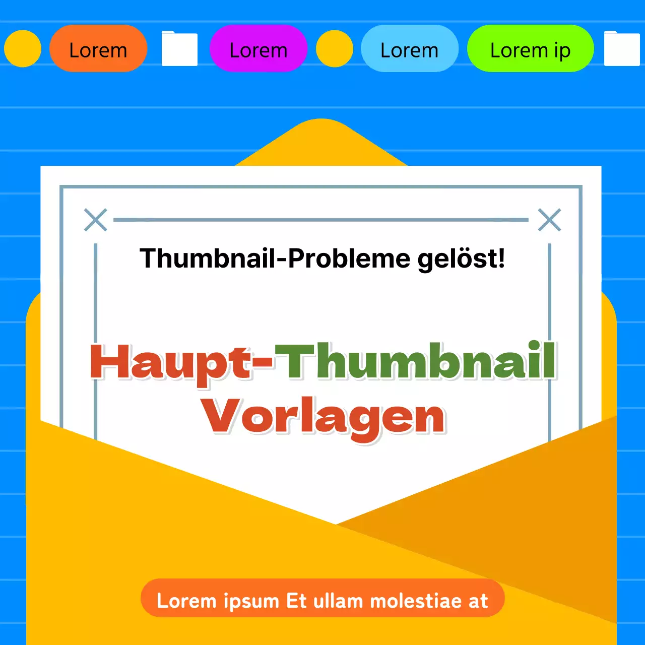 Einfache blaue und gelbe Miniaturvorlage für einen Newsletter