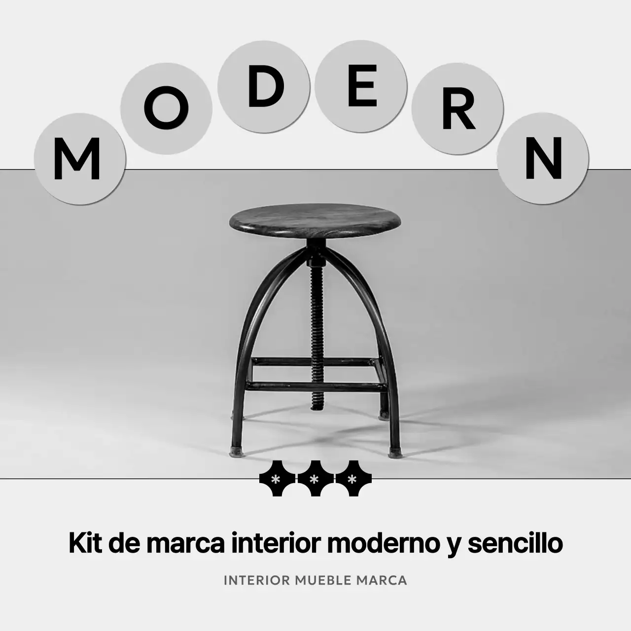 Puestos de marca de interiores minimalistas en blanco y negro