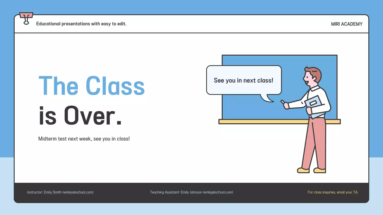 블루 심플 교육 가이드 프레젠테이션