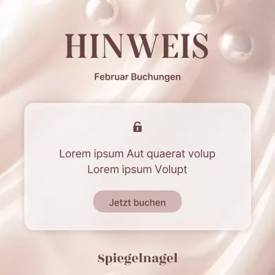 Terminankündigung für ein luxuriöses Nagelstudio in Beige