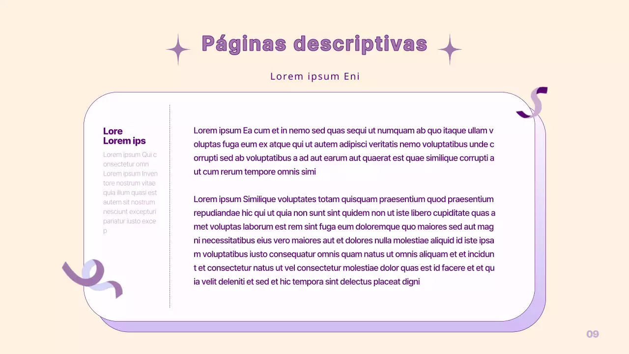 Una sencilla presentación PM en amarillo y morado
