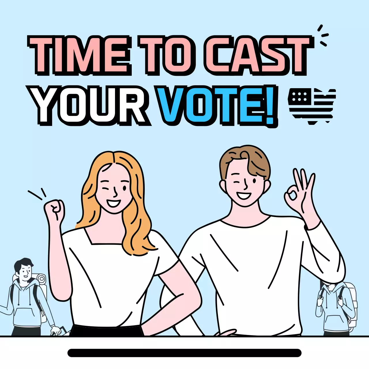 Blue Modern Voting Announcement Social Media Post