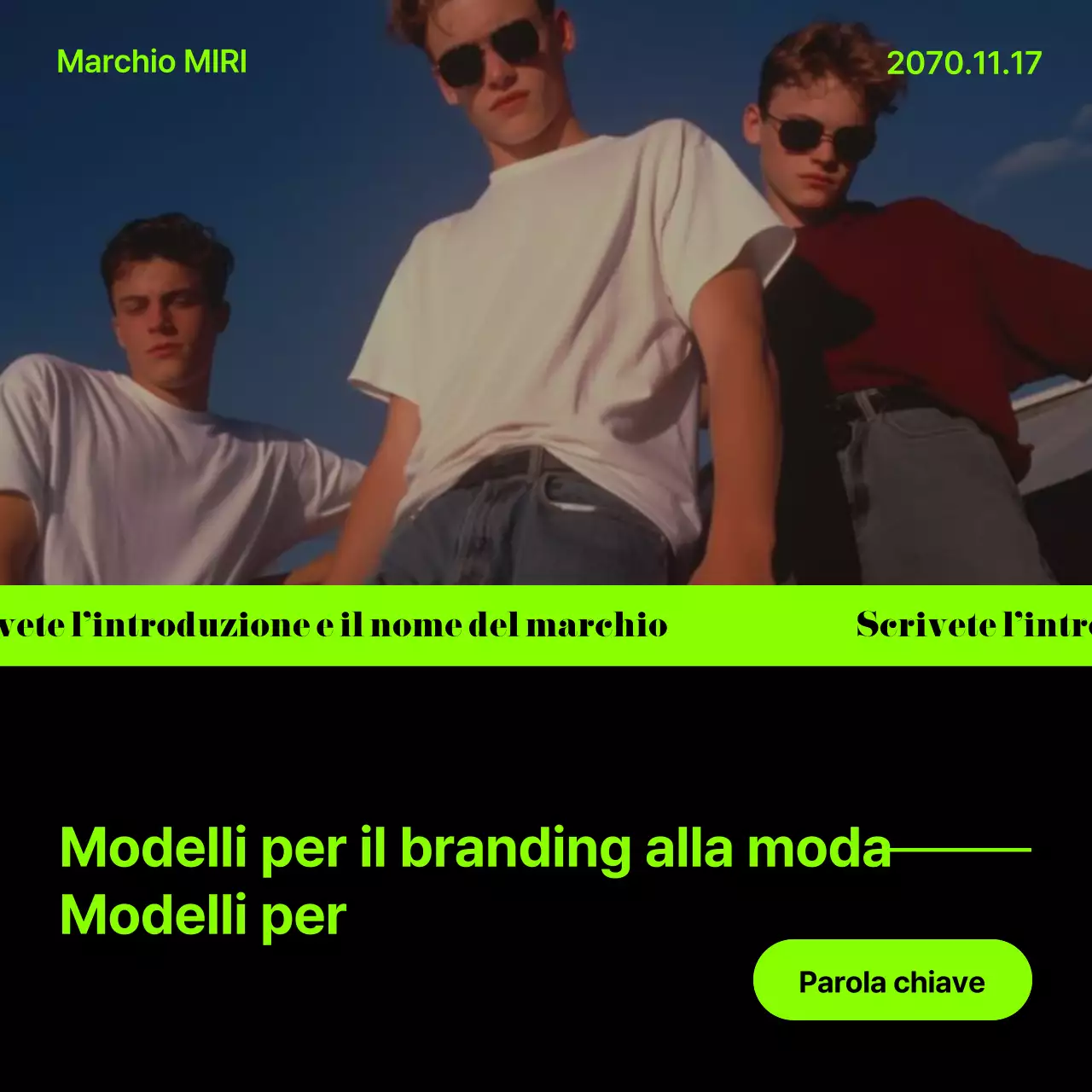 Un primer di branding alla moda, neon e nero